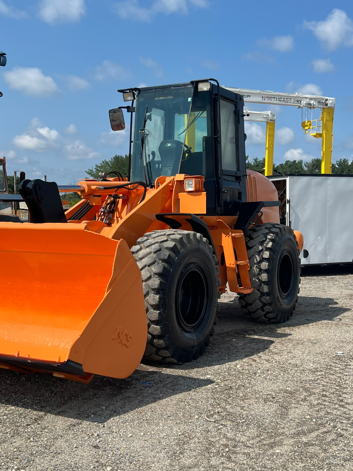 Refinished orange wheel loader